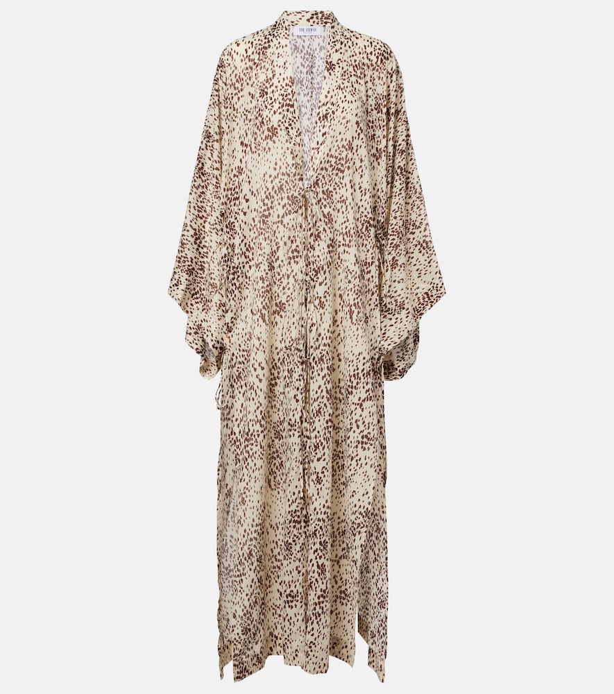 The Attico Leopard-print cotton beach cover-up
