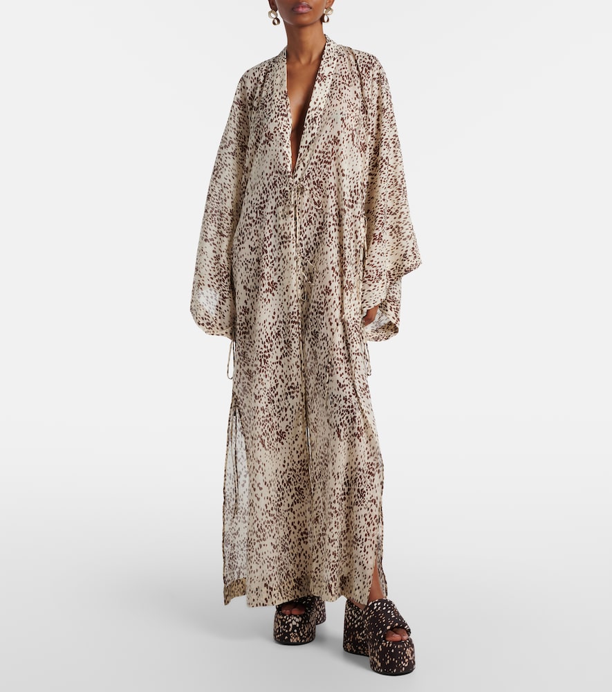 The Attico Leopard-print cotton beach cover-up
