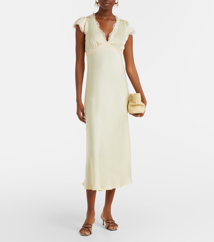  Faithfull Faithfull Midikleid Gala Aus Satin Mit Spitze 