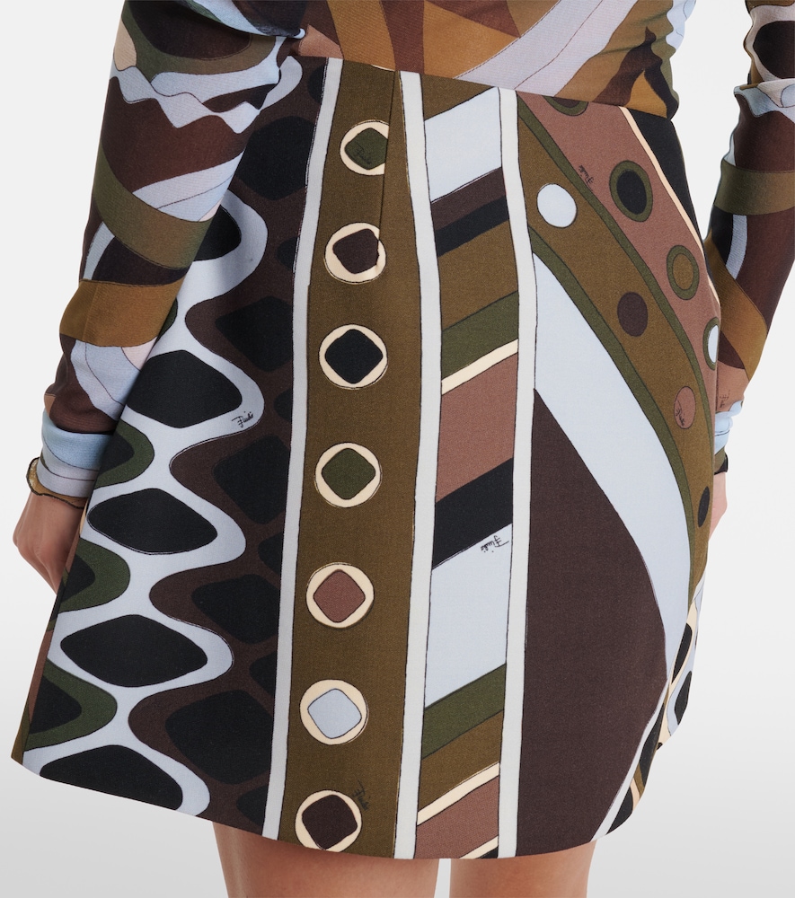Pucci Vivara Virgin Wool Canvas Wrap Skirt