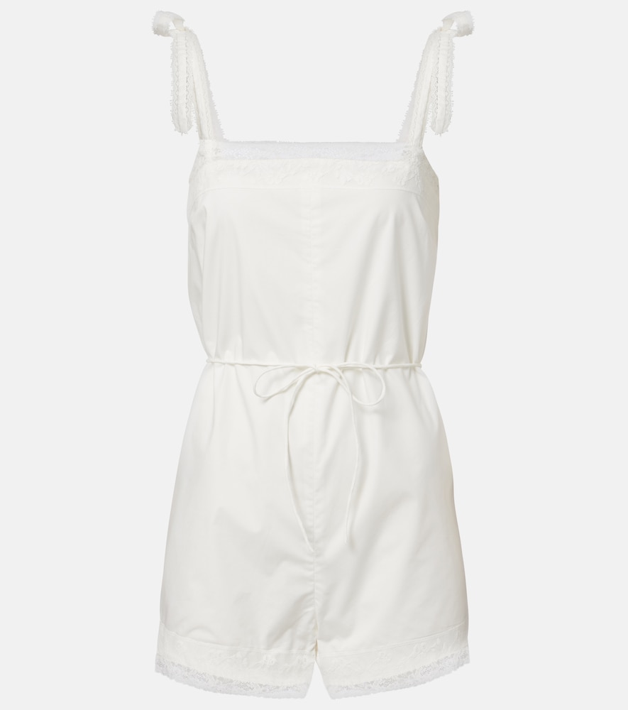 Faithfull Combi-short Reine en coton à dentelle