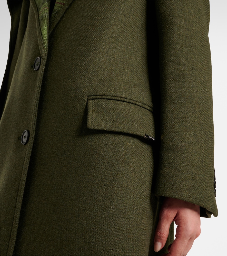 Scarf-Detail Wool-Blend Coat