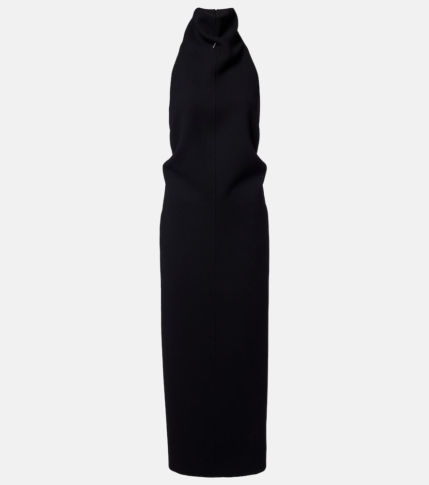 Khaite Roxanne Crepe Midi Dress In Black