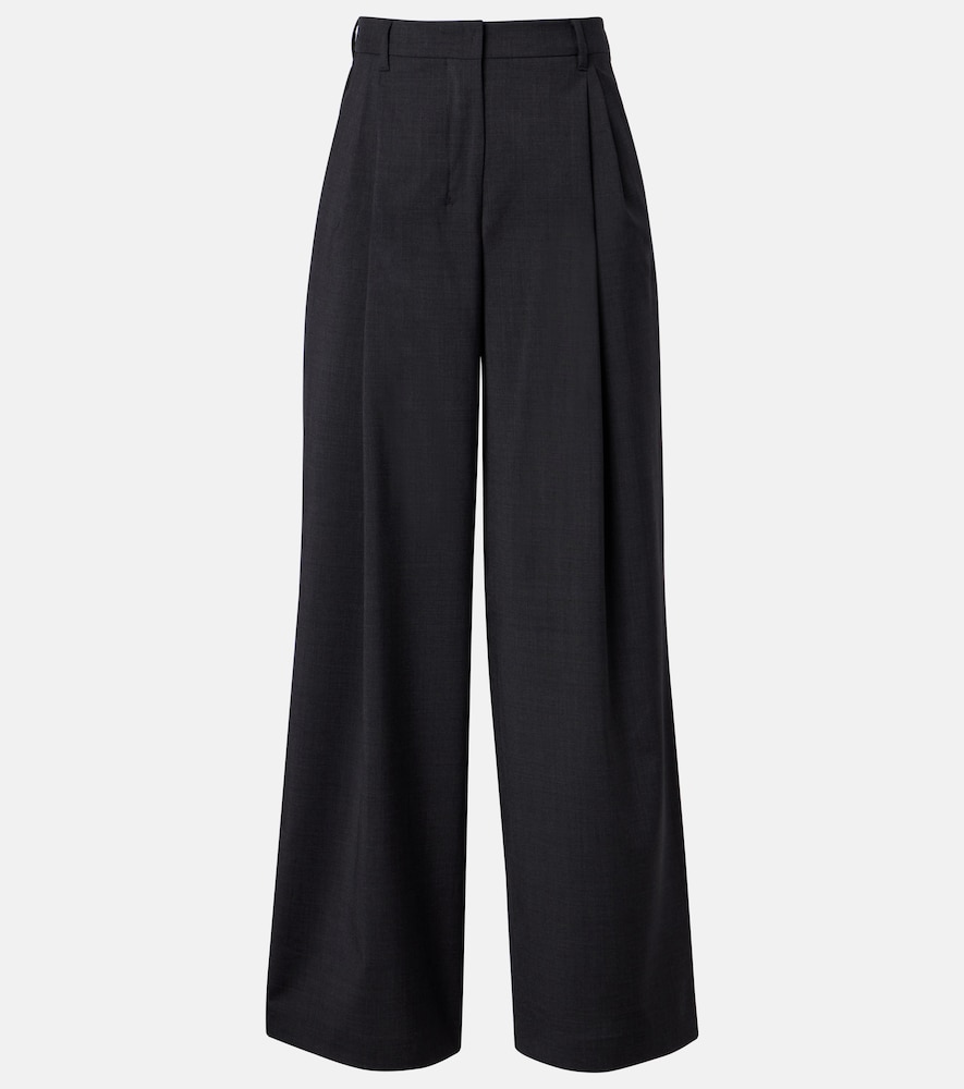 Pantaloni in lana a gamba larga