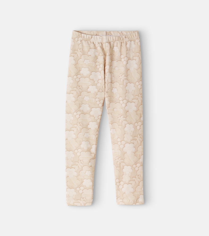 Leggings in misto cotone con stampa floreale