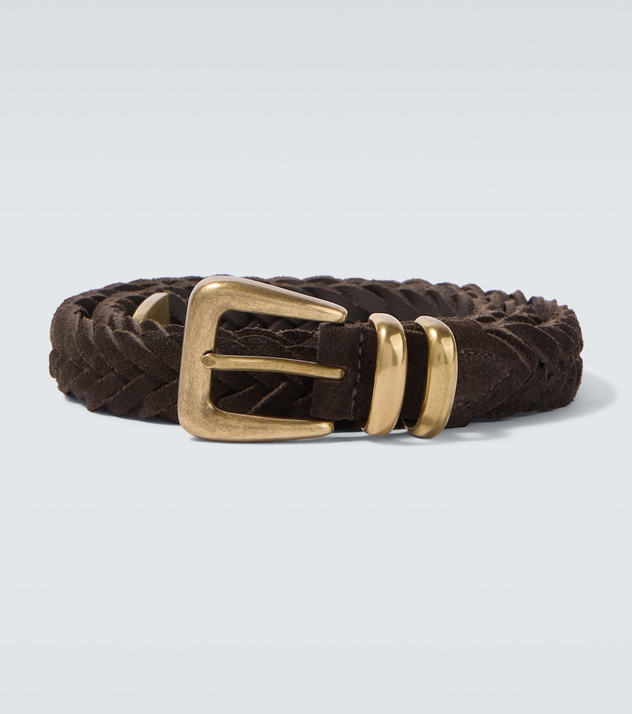 Eleventy Men's Brown Braided Suede Belt Inch Size 38 - Mytheresa