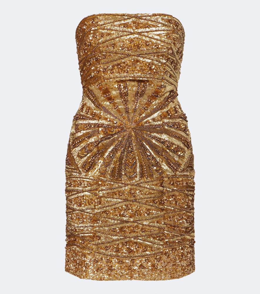 Là Fuori Verziertes Minikleid aus Seide