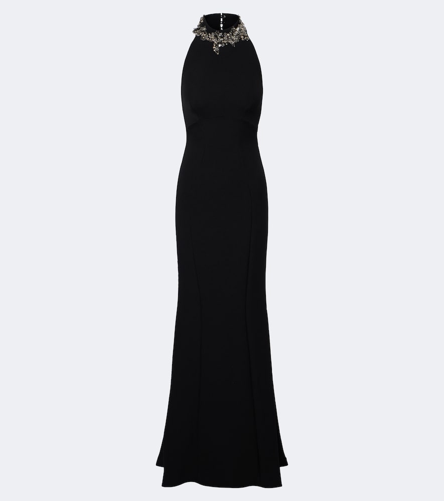 Verzierte Robe Lark aus Crêpe