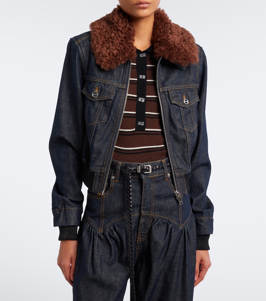 Cropped Denim Blouson Jacket