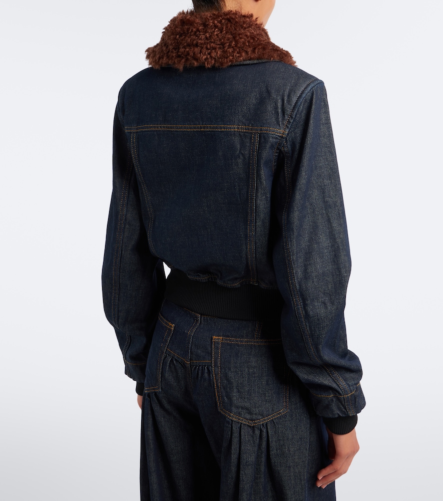 Cropped Denim Blouson Jacket