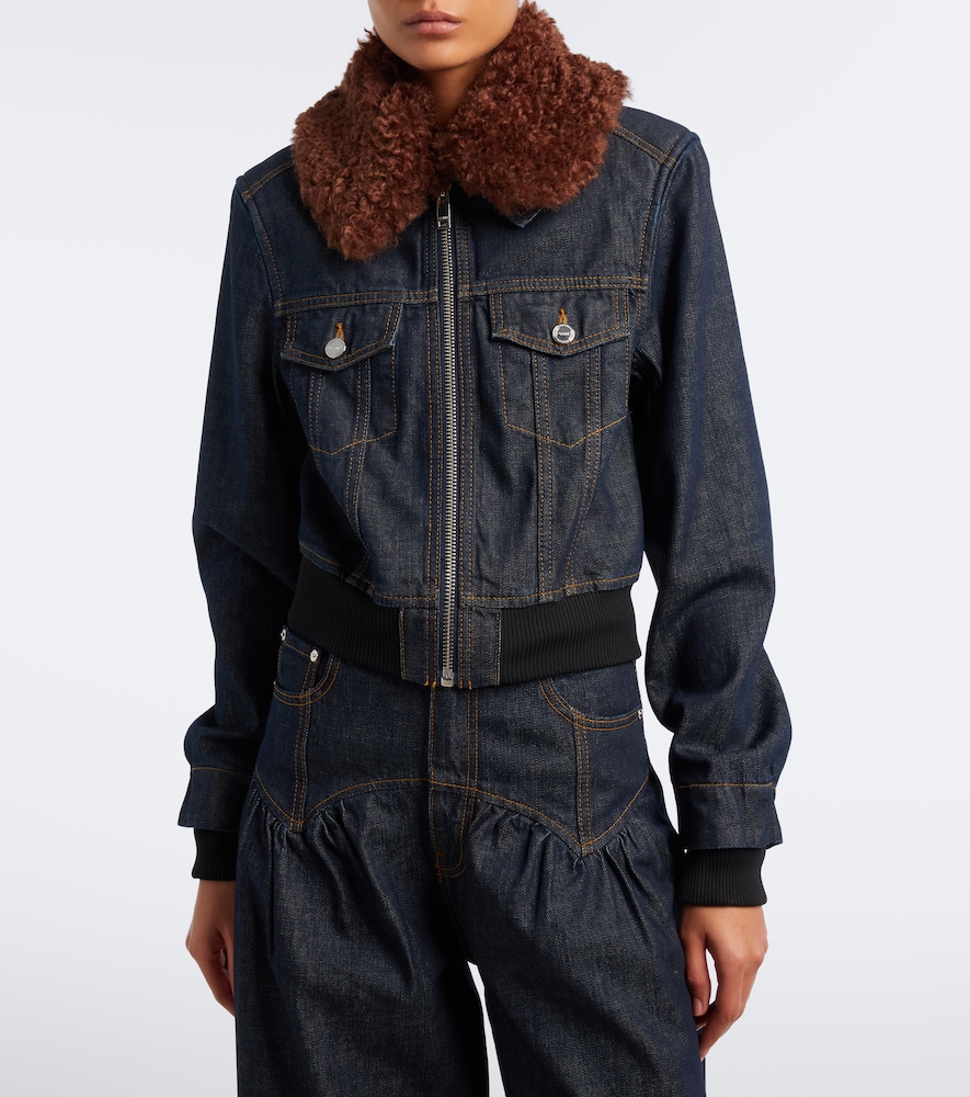 Cropped Denim Blouson Jacket