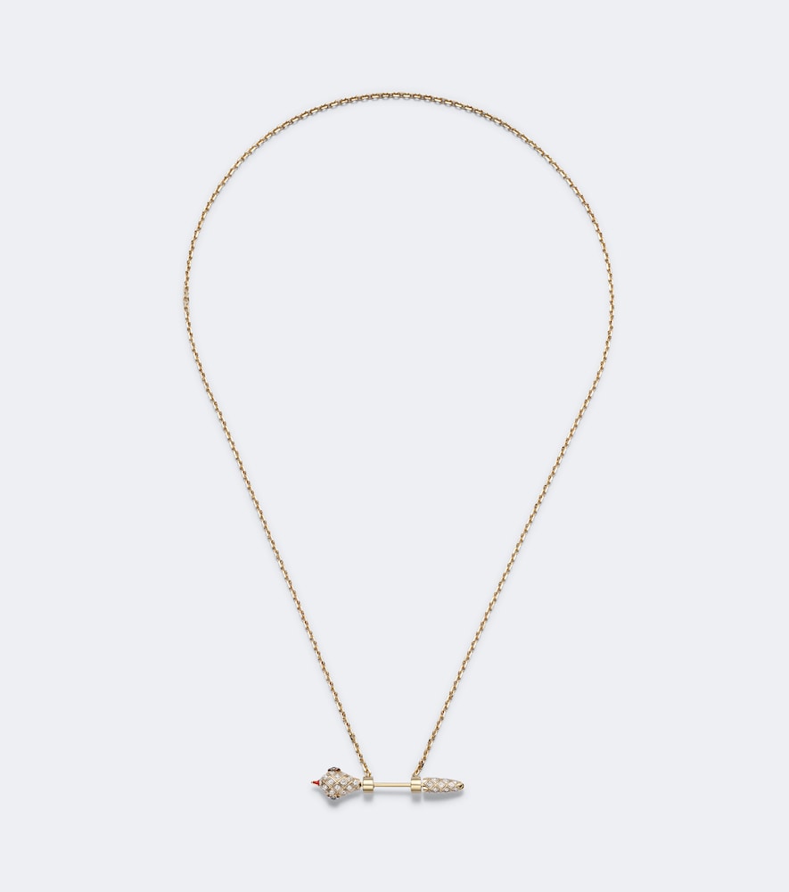 Yvonne Léon Halskette Python aus 9kt Gelbgold mit Diamanten