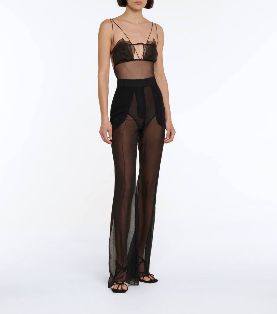 NENSI DOJAKA STRETCH-MESH BODYSUIT