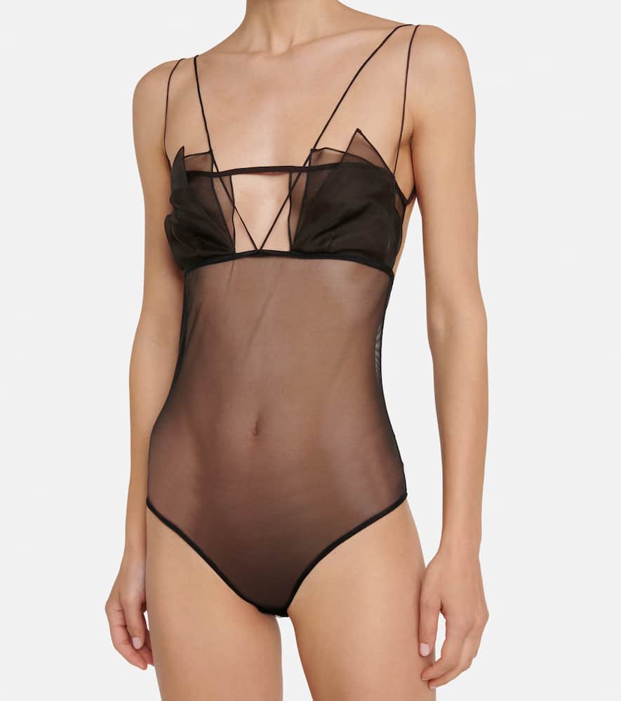 NENSI DOJAKA STRETCH-MESH BODYSUIT