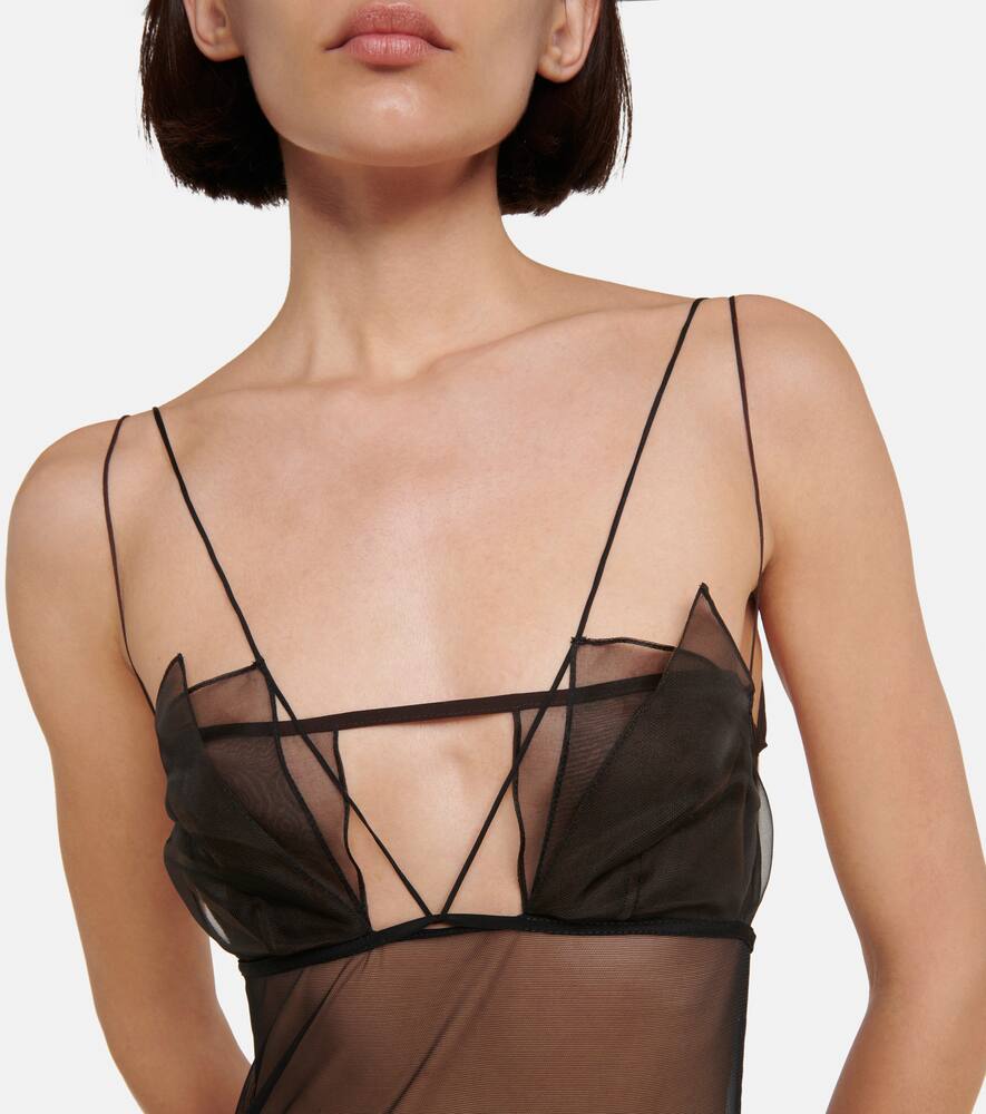 NENSI DOJAKA STRETCH-MESH BODYSUIT