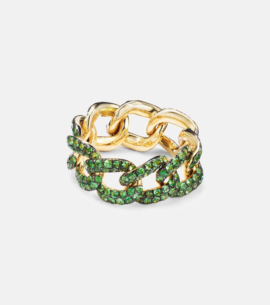 Shay Jewelry Essential 18kt gold ring with green garnets