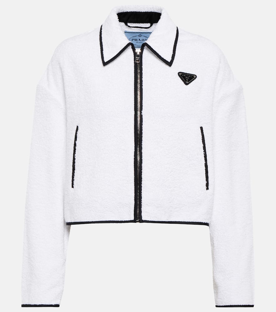 Prada Cropped cotton terry jacket