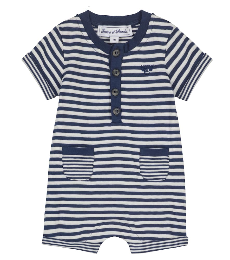 Tartine et Chocolat Baby striped cotton romper