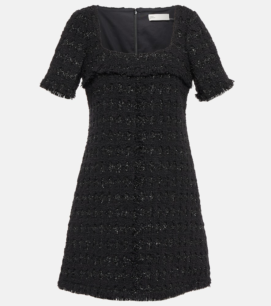Tory Burch Tinsel A-line Tweed Mini Dress In Black