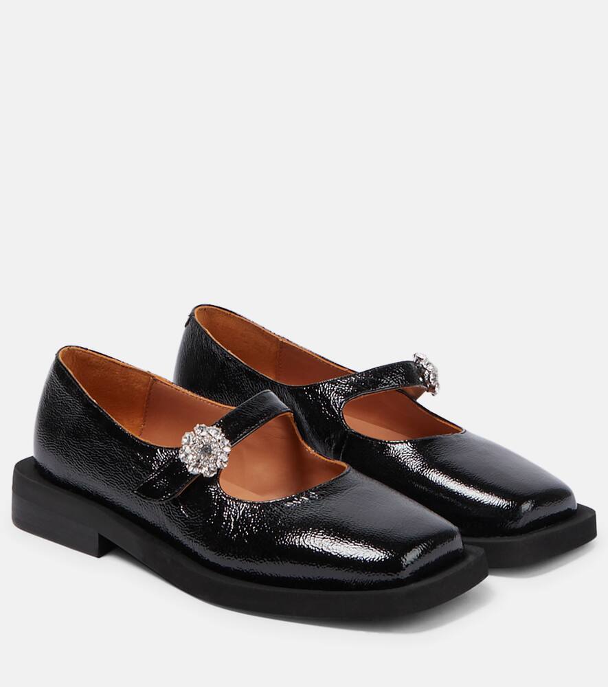 Ganni Leather Mary Jane ballet flats