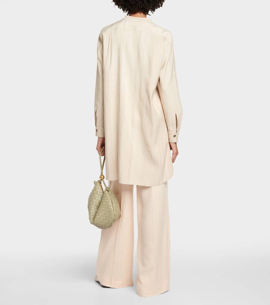 Loro Piana Striped Silk Minidress In Cream