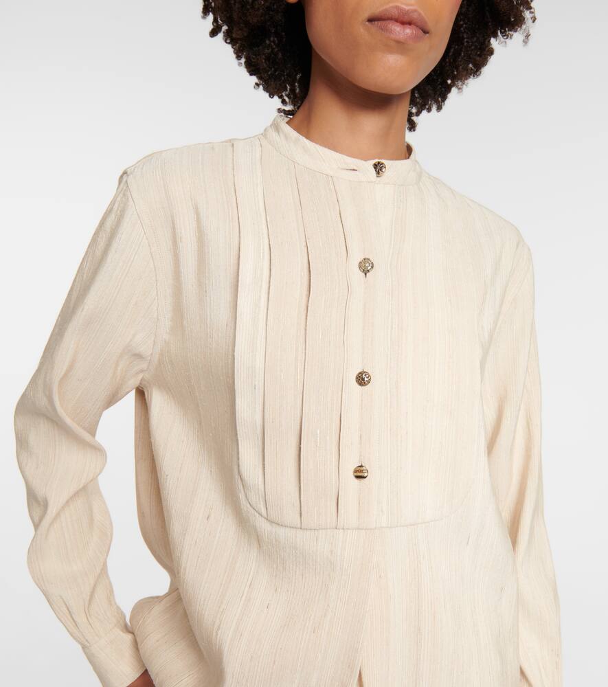 Loro Piana Striped Silk Minidress In Cream