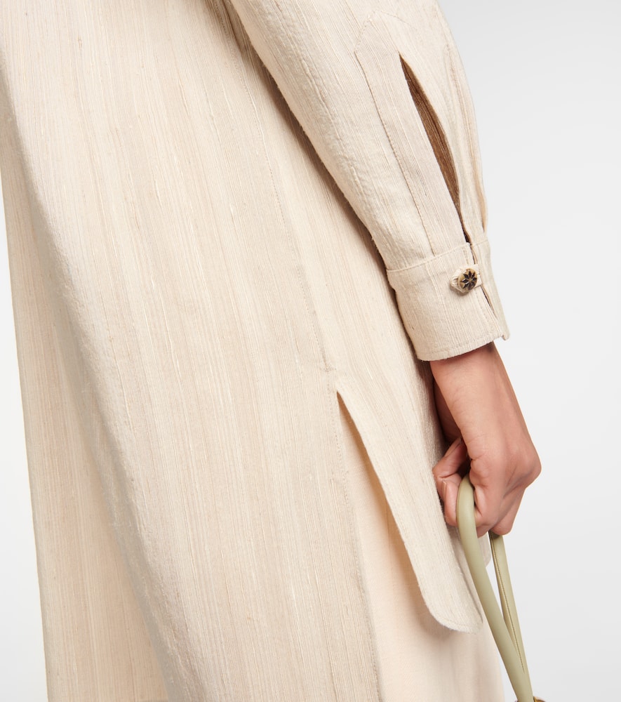Loro Piana Striped Silk Minidress In Cream