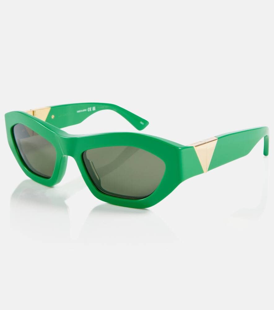 Bottega Veneta Square Cat-eye Sunglasses In Green