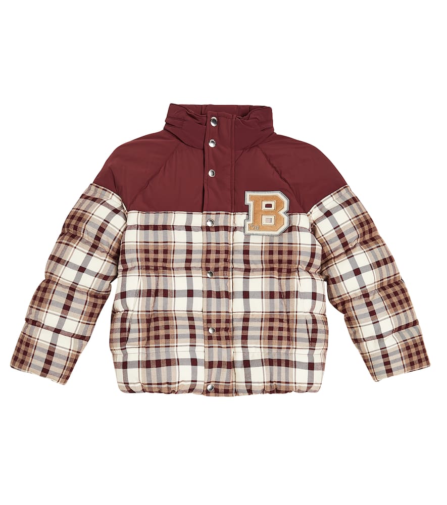 Brunello Cucinelli Kids Checked cotton down jacket
