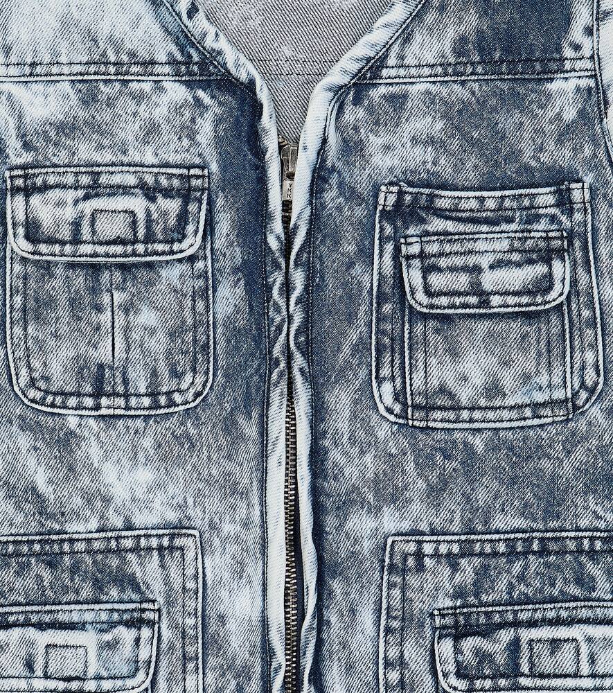 The New Society Rene Cotton Denim Vest In Blue
