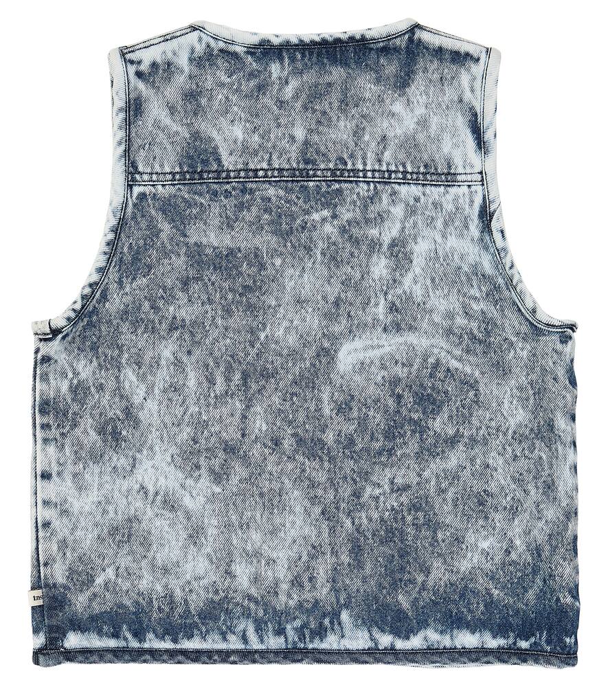 The New Society Rene Cotton Denim Vest In Blue
