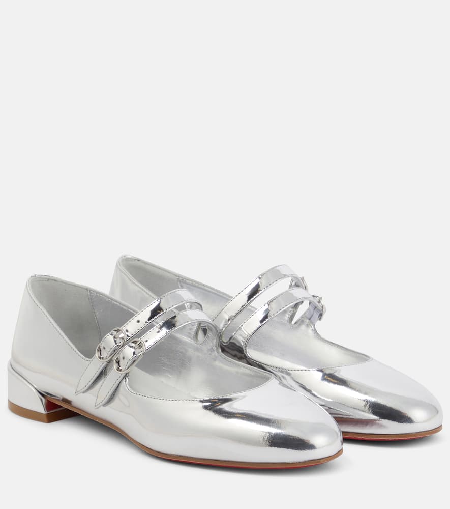 Sweet Jane metallic leather Mary Jane flats