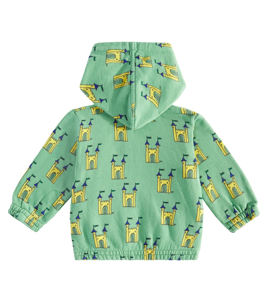 Bobo Choses Baby Printed Cotton Zip-up Hoodie In Green