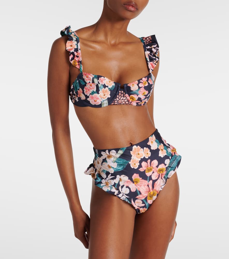 AGUA BY AGUA BENDITA KIWI DANZA FLORAL BIKINI TOP