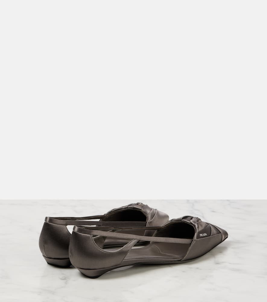 Prada Satin Cut-out Ballet Flats In Pink