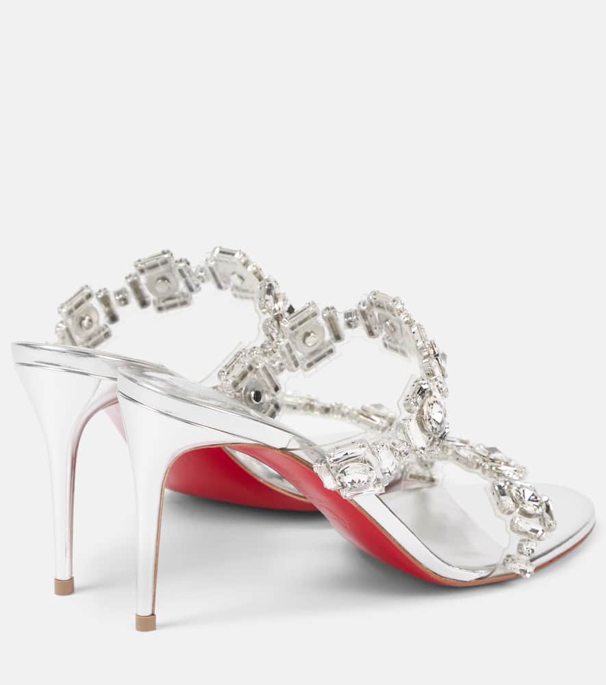 Christian Louboutin Just Jewel Crystal Embellished Stiletto Sandal In Silver