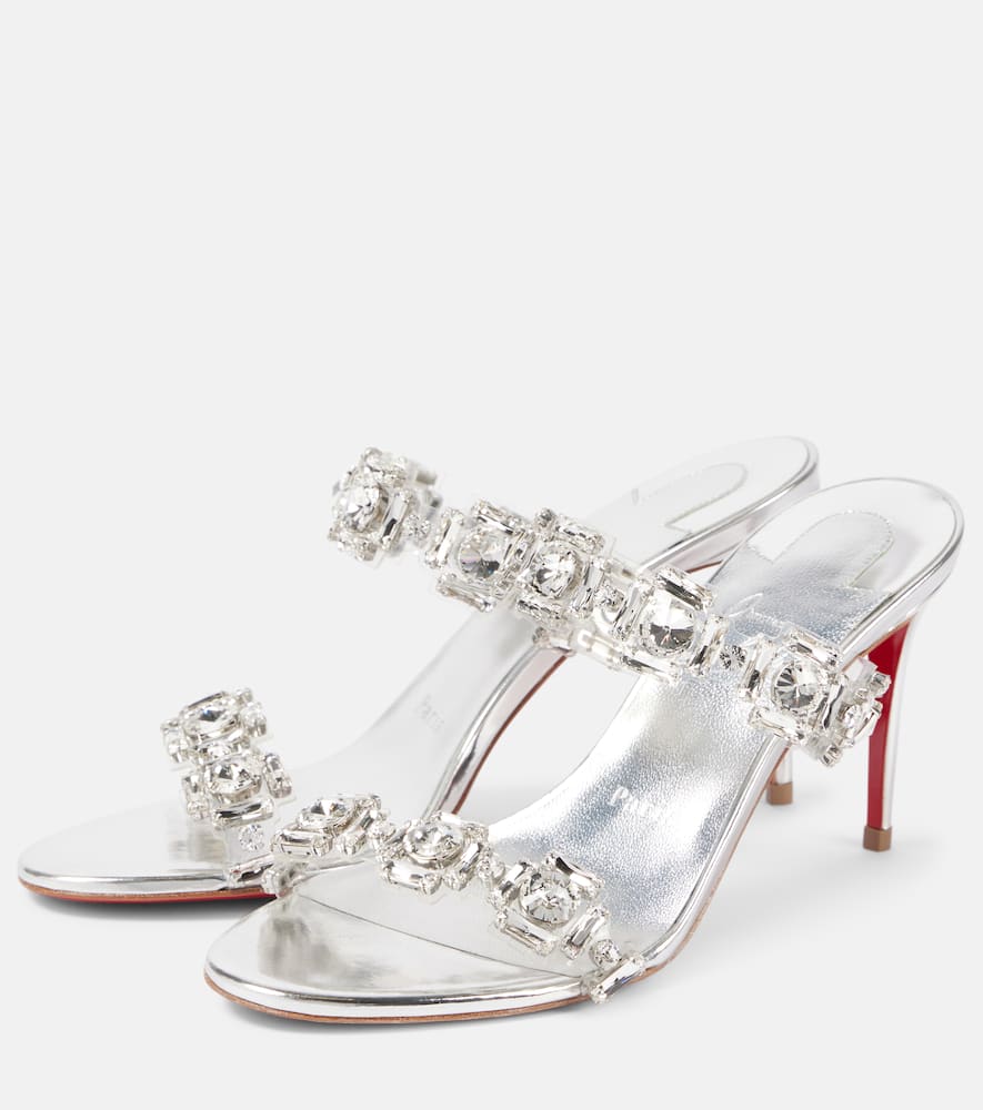 Christian Louboutin Just Jewel Crystal Embellished Stiletto Sandal In Silver