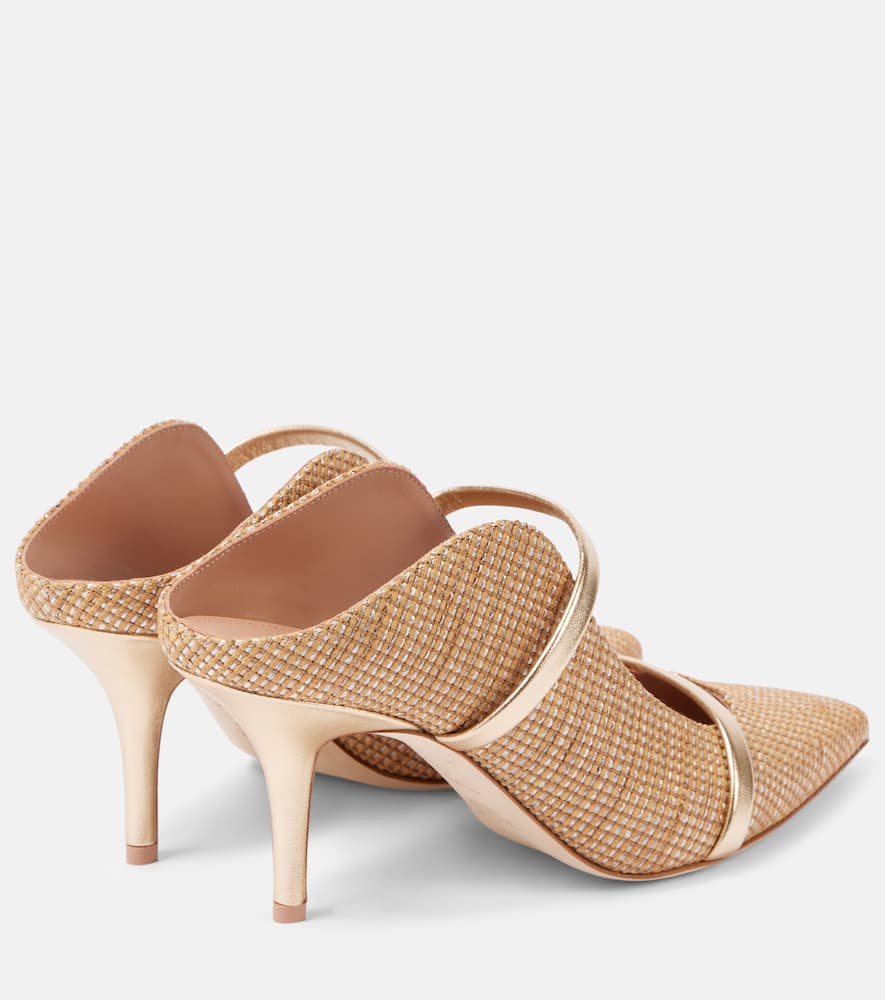 Malone Souliers Maureen 70 Metallic Mules In Beige