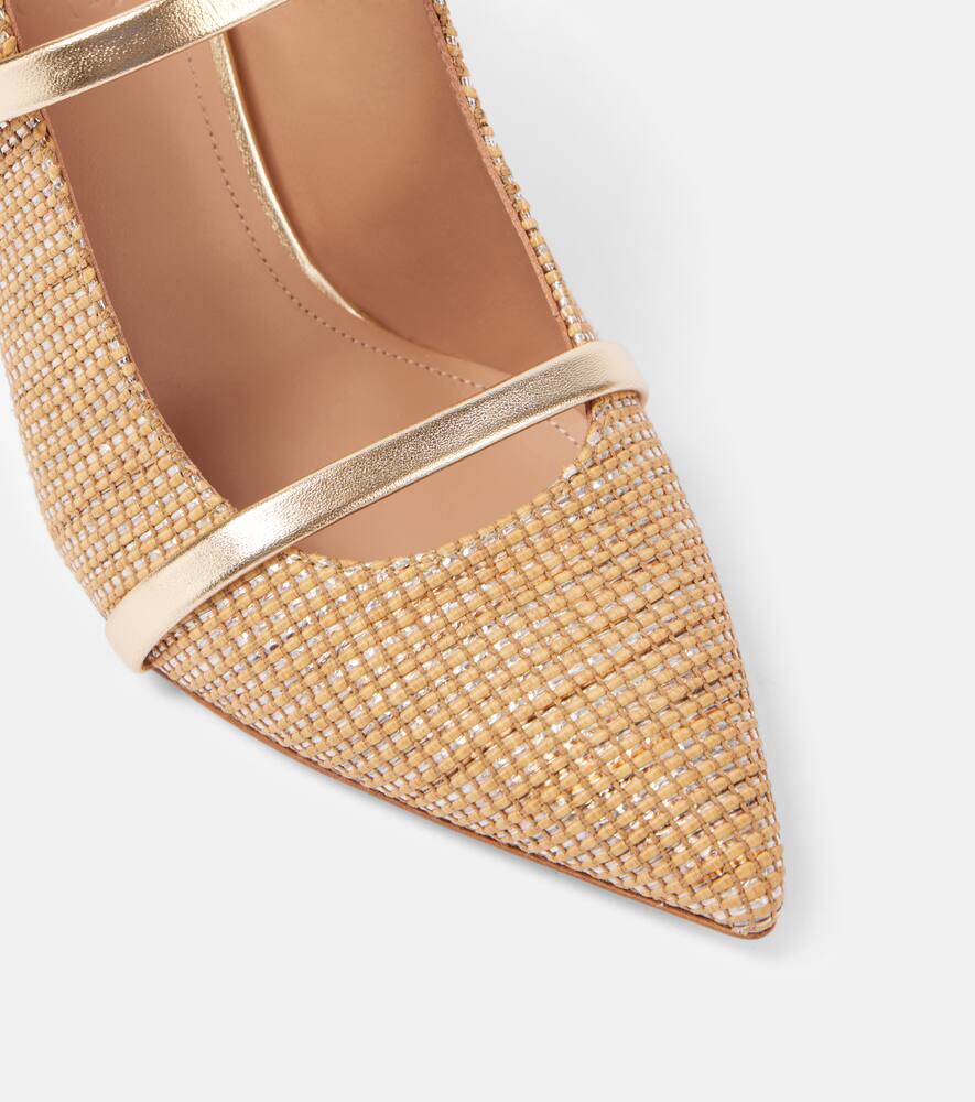 Malone Souliers Maureen 70 Metallic Mules In Beige