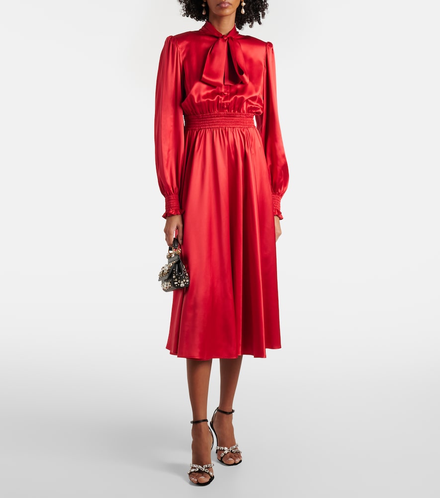  Dolce&gabbana Dolce&gabbana Hemdblusenkleid Aus Seidensatin 