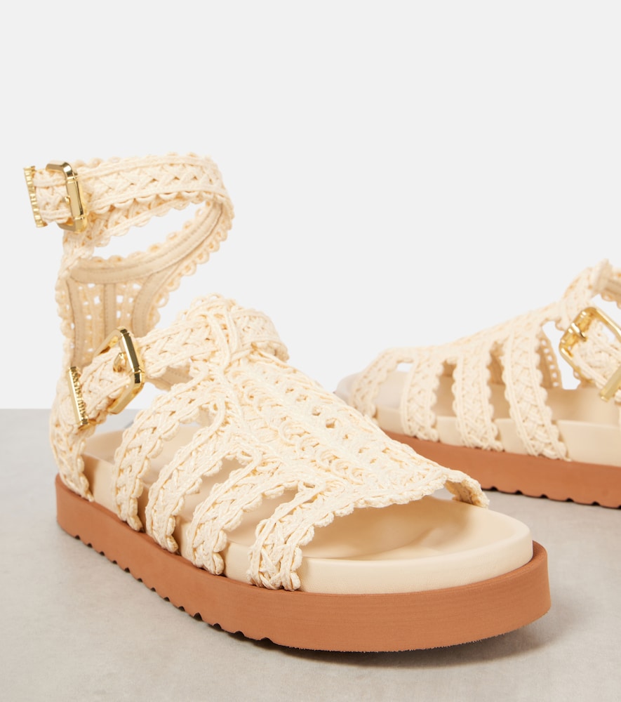  Zimmermann Zimmermann Goldie Raffia Gladiator Sandals 