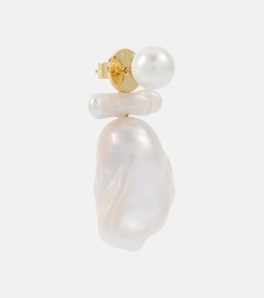 Simone Rocha Freshwater Pearl Drop Earrings In White