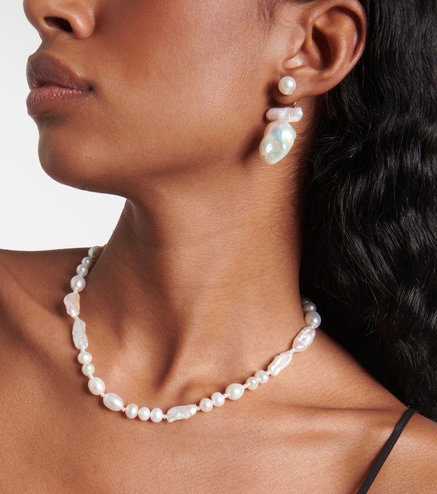 Simone Rocha Freshwater Pearl Drop Earrings In White