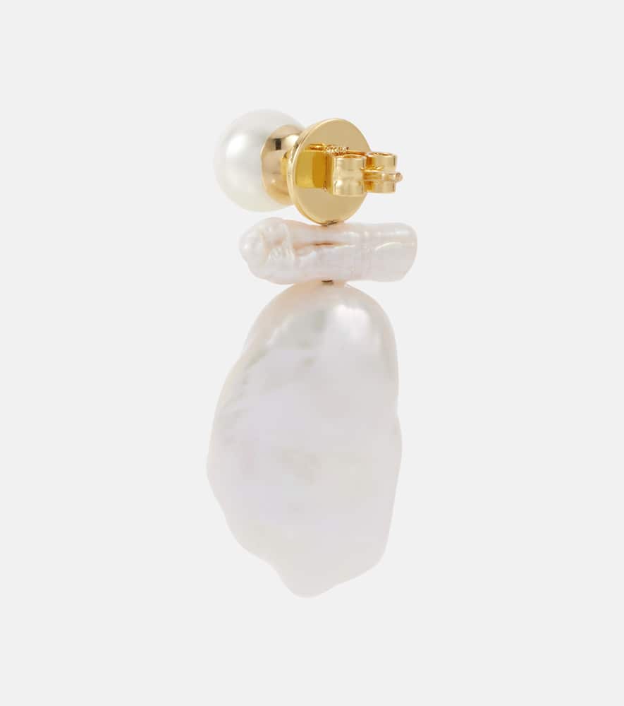 Simone Rocha Freshwater Pearl Drop Earrings In White