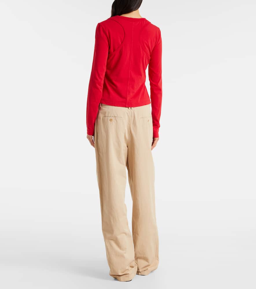 The Row Seruni Cotton Jersey T-shirt In Red
