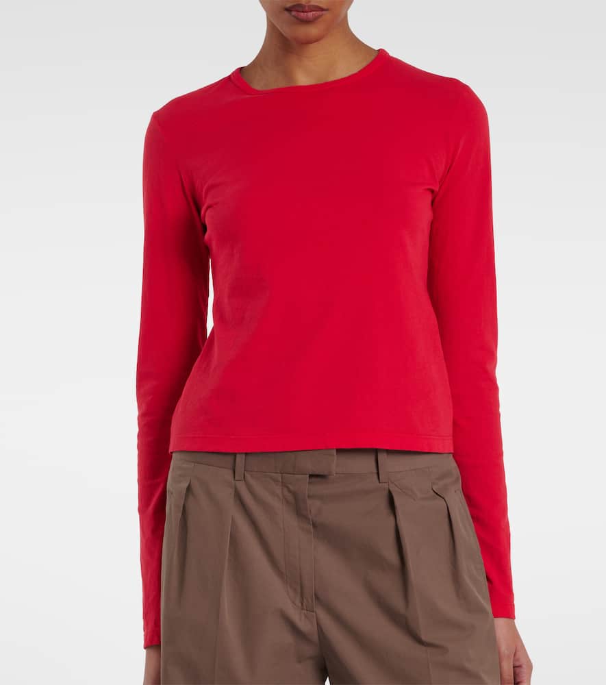 The Row Seruni Cotton Jersey T-shirt In Red
