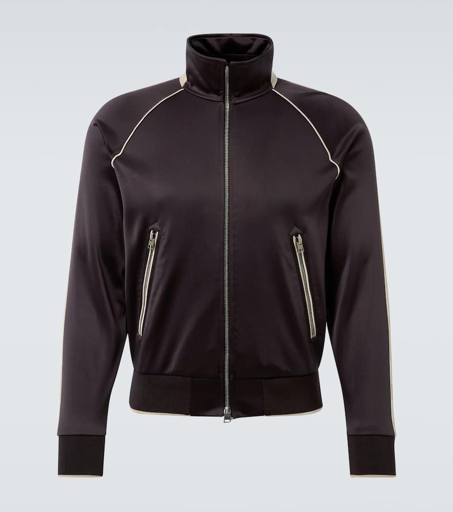 Tom Ford Jersey Track Jacket In Purple