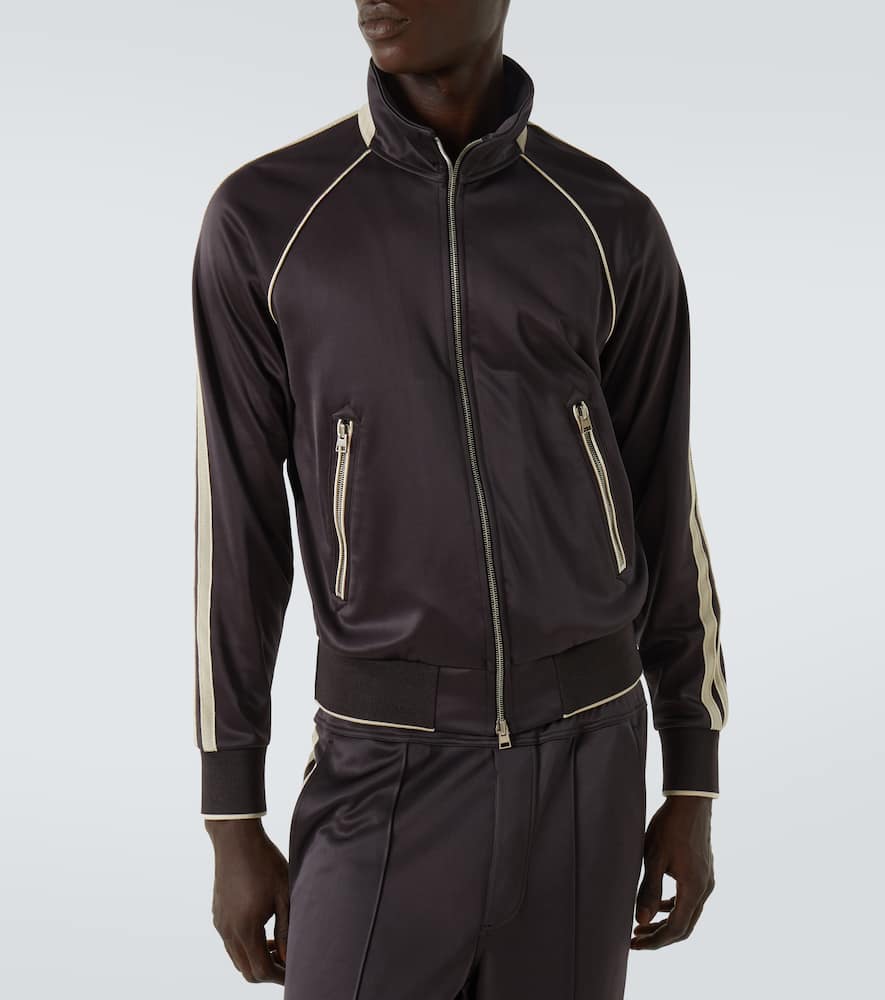 Tom Ford Jersey Track Jacket In Purple