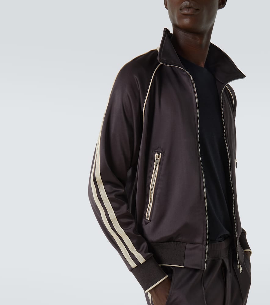Tom Ford Jersey Track Jacket In Purple