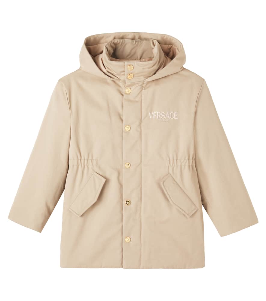 Versace Barocco Cotton Gabardine Jacket In Neutral
